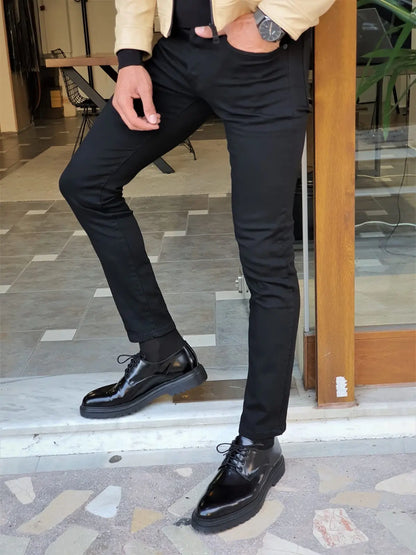 Clemson Black Slim Fit Lycra Jeans - BRABION