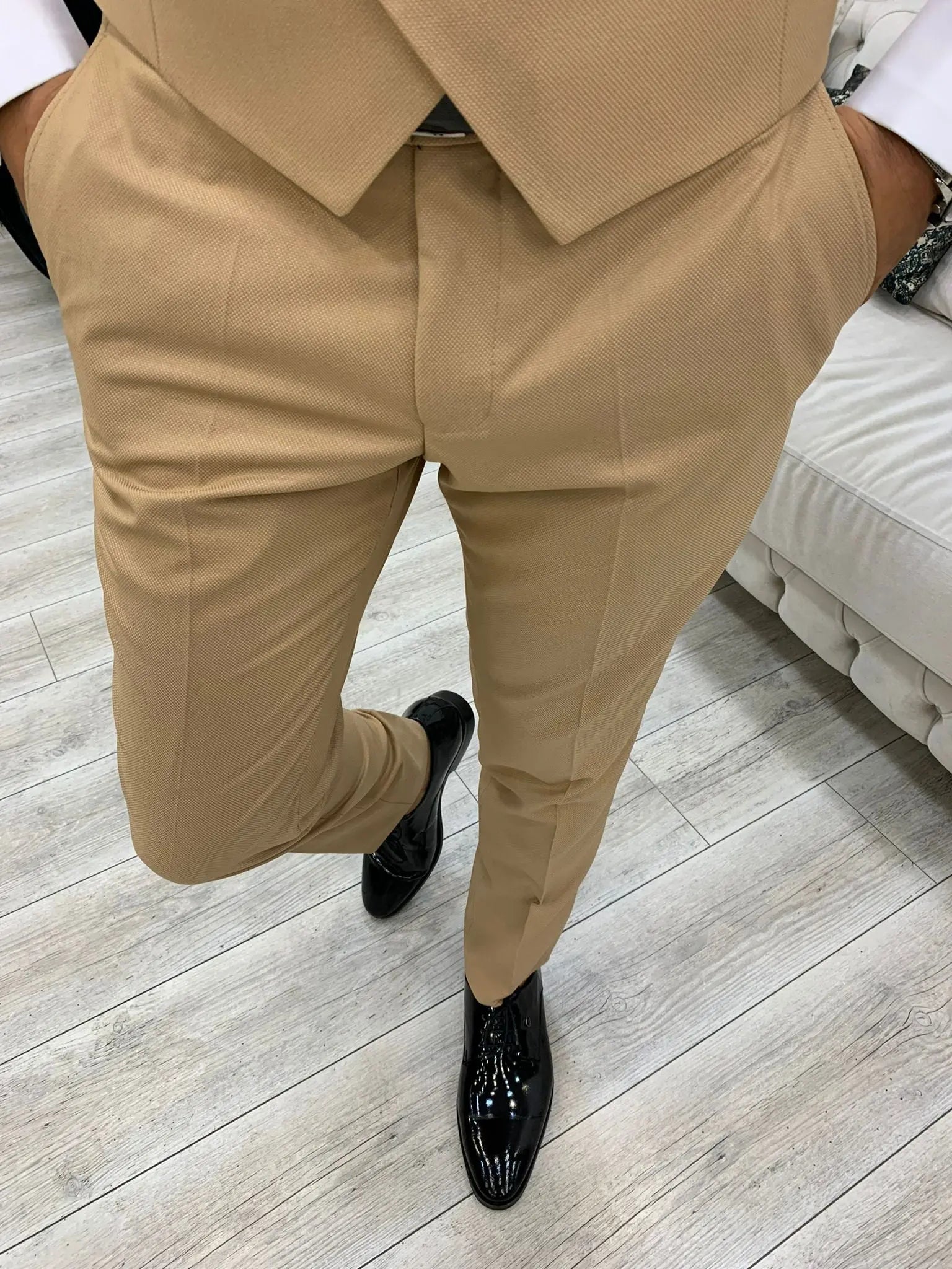 Acacia Golden Slim Fit Velvet Peak Lapel Tuxedo - BRABION