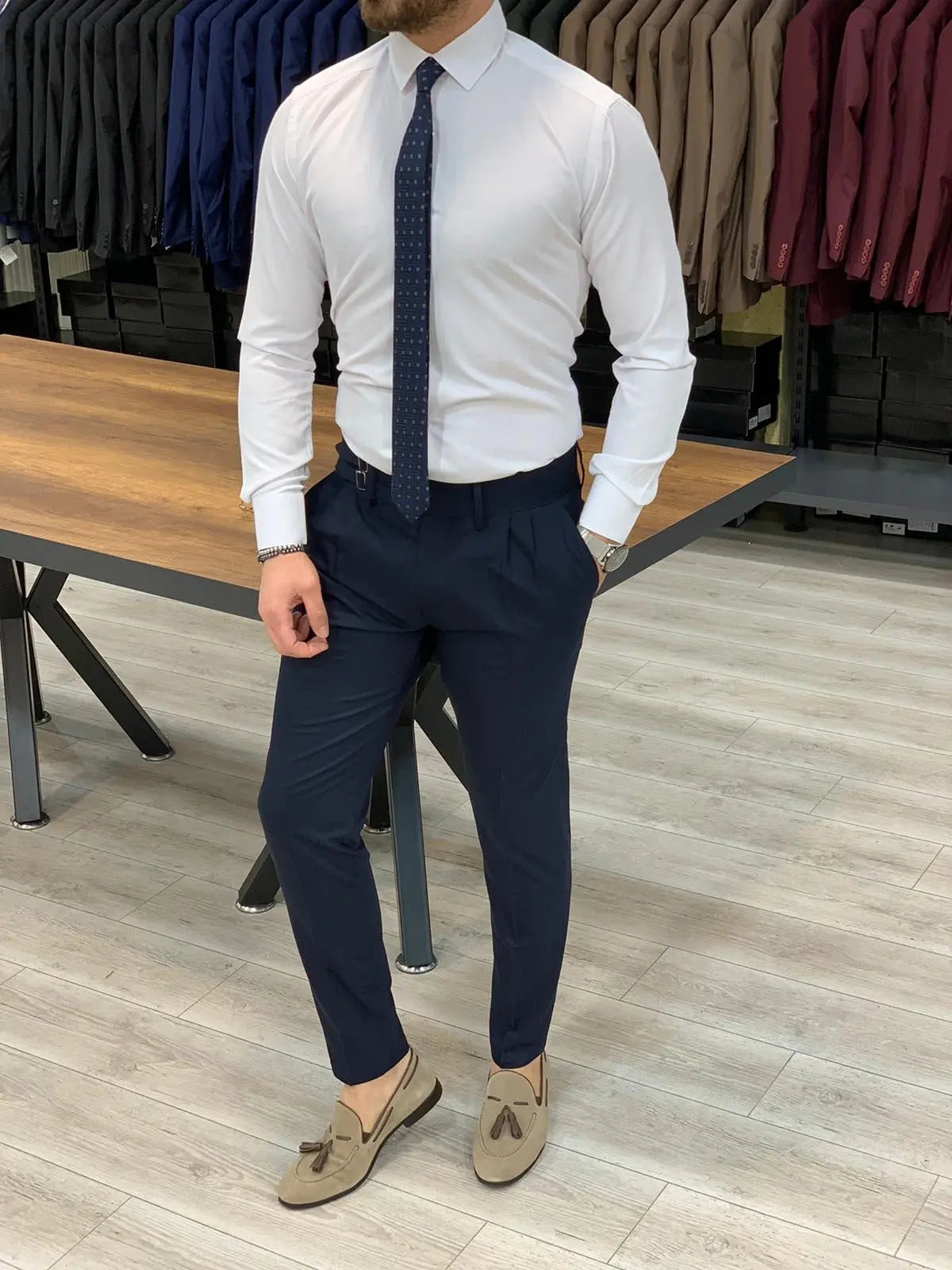 Jake White Slim Fit Shirt - Elevate Your Wardrobe - BRABION