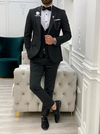 Wilson Black Peak Lapel Tuxedo: Elegance Redefined - BRABION