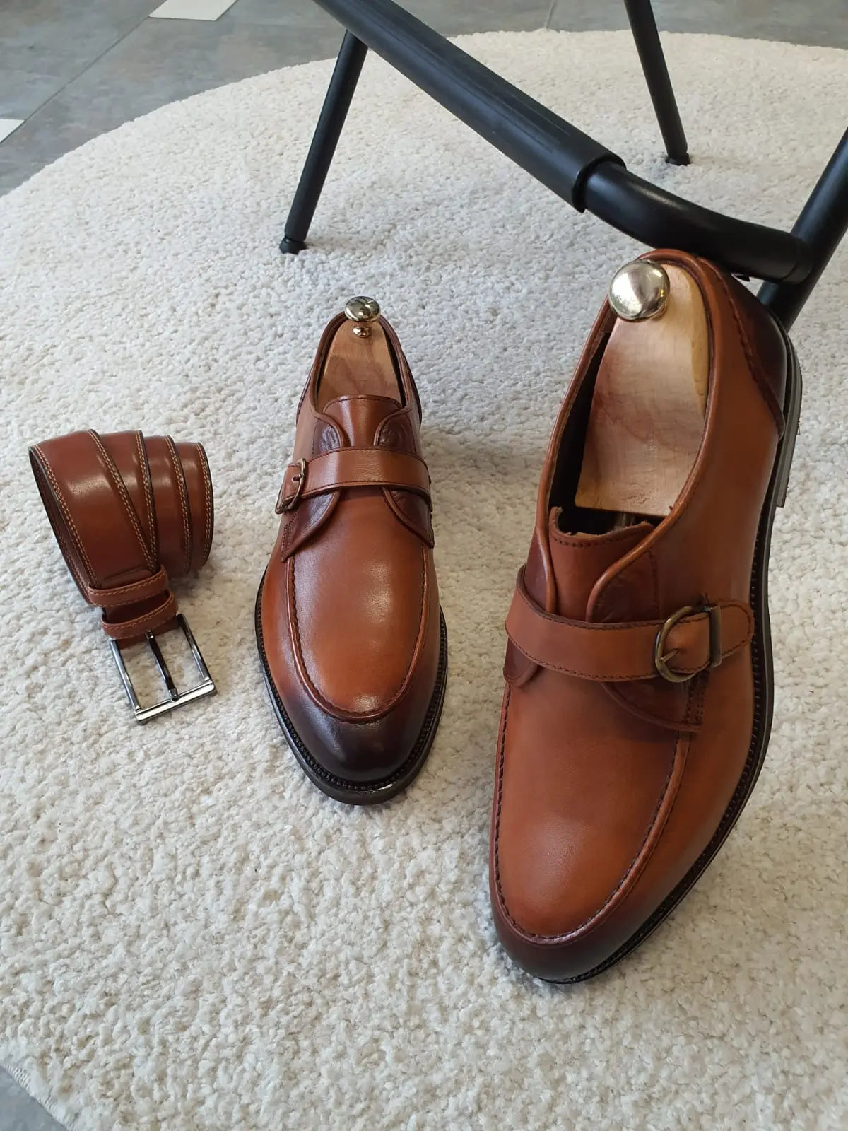 Antonio Tan Buckle Loafers - Premium Leather Comfort - BRABION