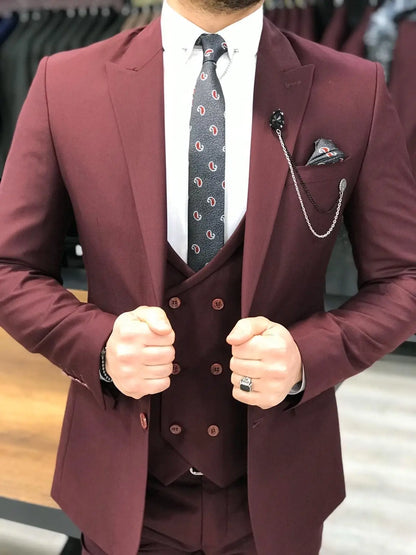 Louis Slim Fit Burgundy Suit - A Versatile Choice for Every Occasion BOJONI