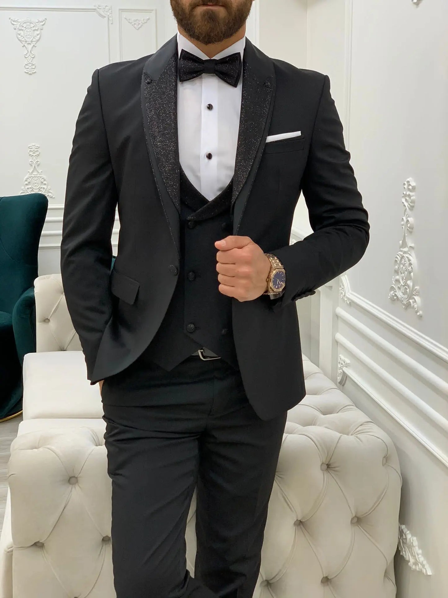 Bethesda Black Shawl Lapel Tuxedo: Timeless Elegance for Formal Occasions - BRABION