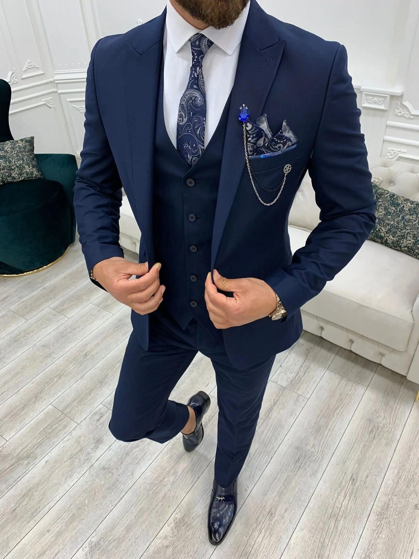 Lance Blue Slim Fit Suit - Elevate Your Wardrobe BOJONI