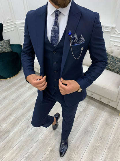 Lance Blue Slim Fit Suit - Elevate Your Wardrobe BOJONI