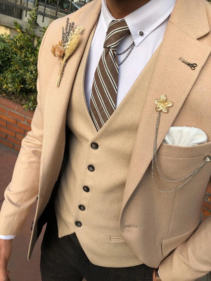 Multi Slim-Fit Suit Vest Beige for Effortless Elegance BOJONI