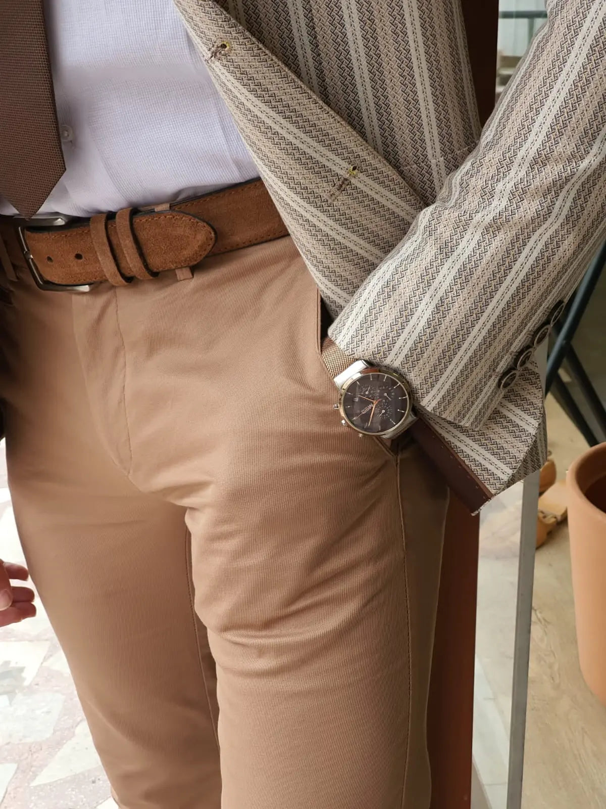 Bristol Camel Slim Fit Cotton Pants - Versatile Elegance for Every Occasion - BRABION