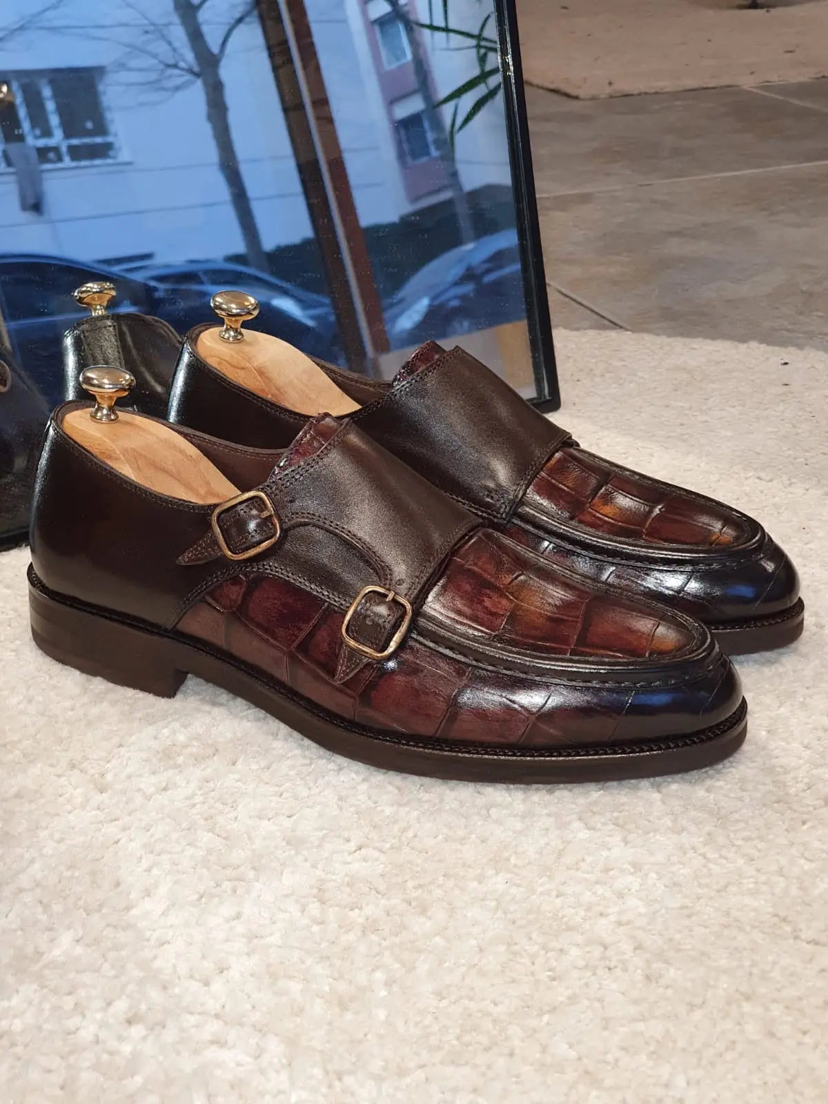 Montreal Brown Monk Strap Loafers for Men - BRABION