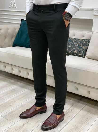Serra Black Slim Fit Pants - BRABION