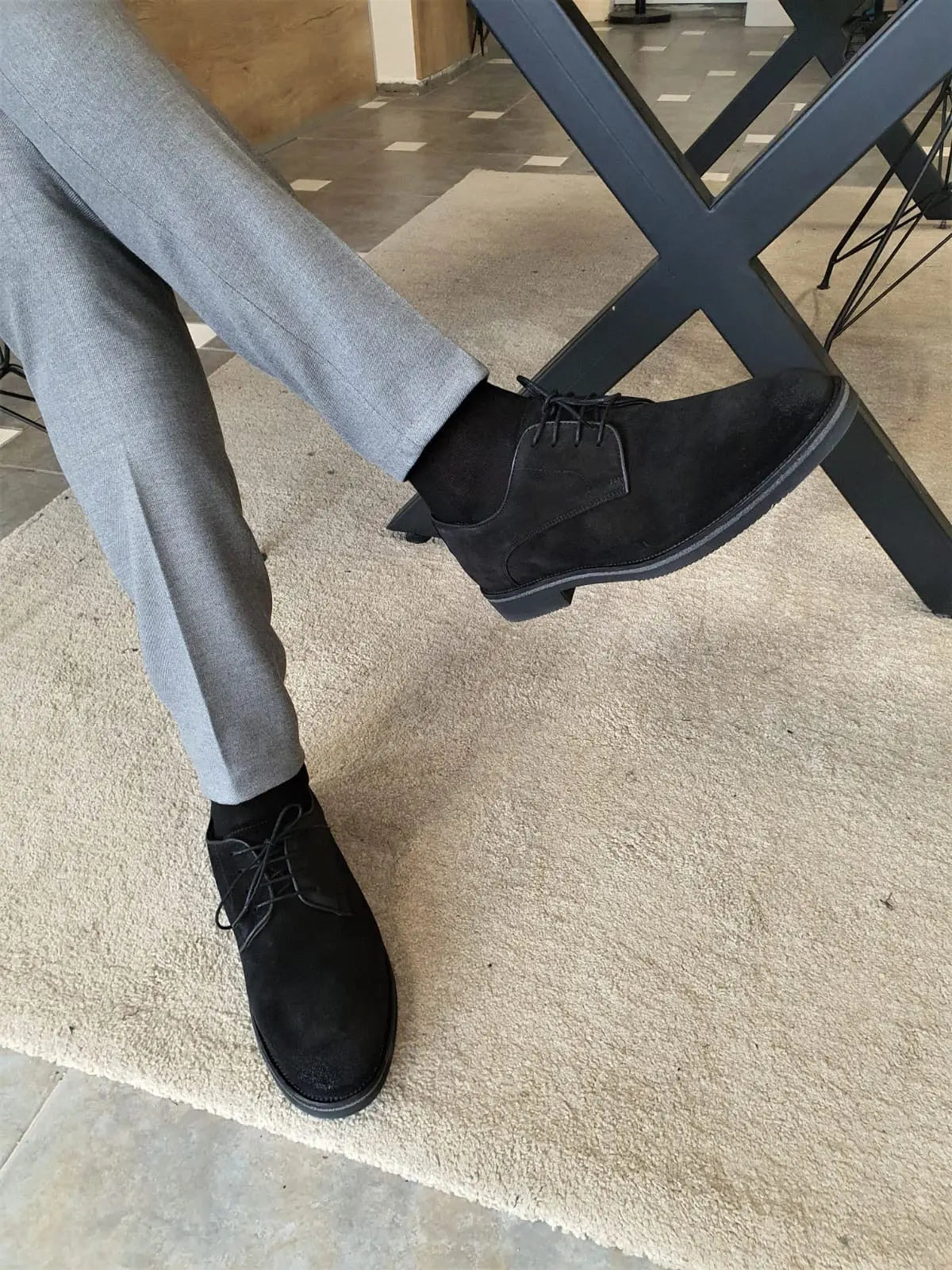 Torino Black Suede Derbys - Elegant Versatility - BRABION