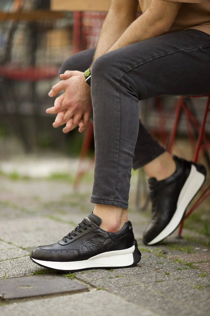 Romeo Eva Sole Black Sneakers - Elegant Versatile Footwear - BRABION