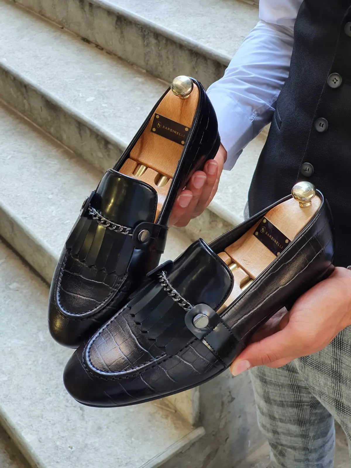 Reno Black Kilt Loafers - BRABION