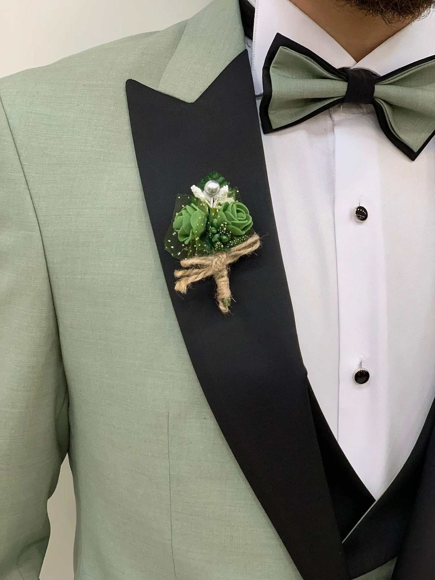 Perris Water Green Slim Fit Tuxedo - BRABION