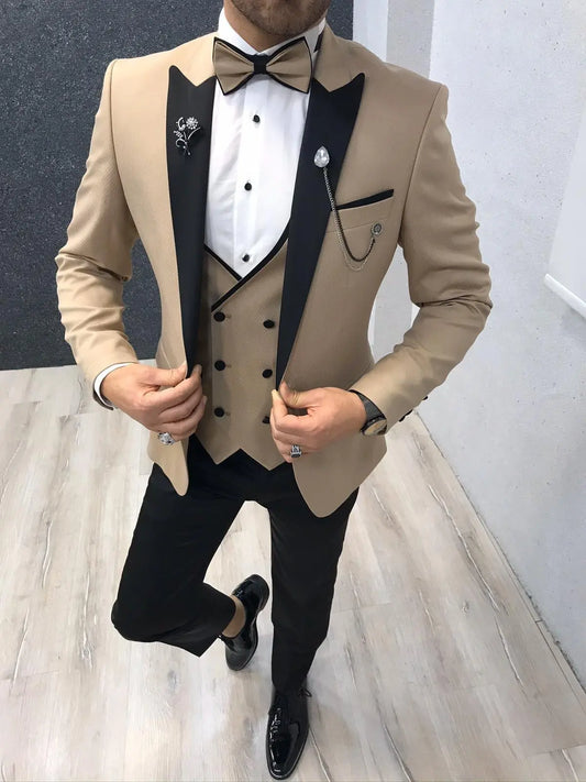 Royal Gold Slim Fit Tuxedo - BRABION
