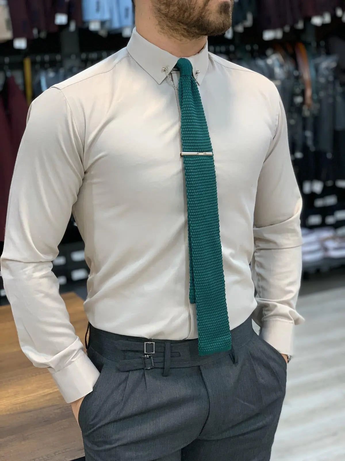 Jake Cream Slim Fit Shirt for All Occasions - BRABION