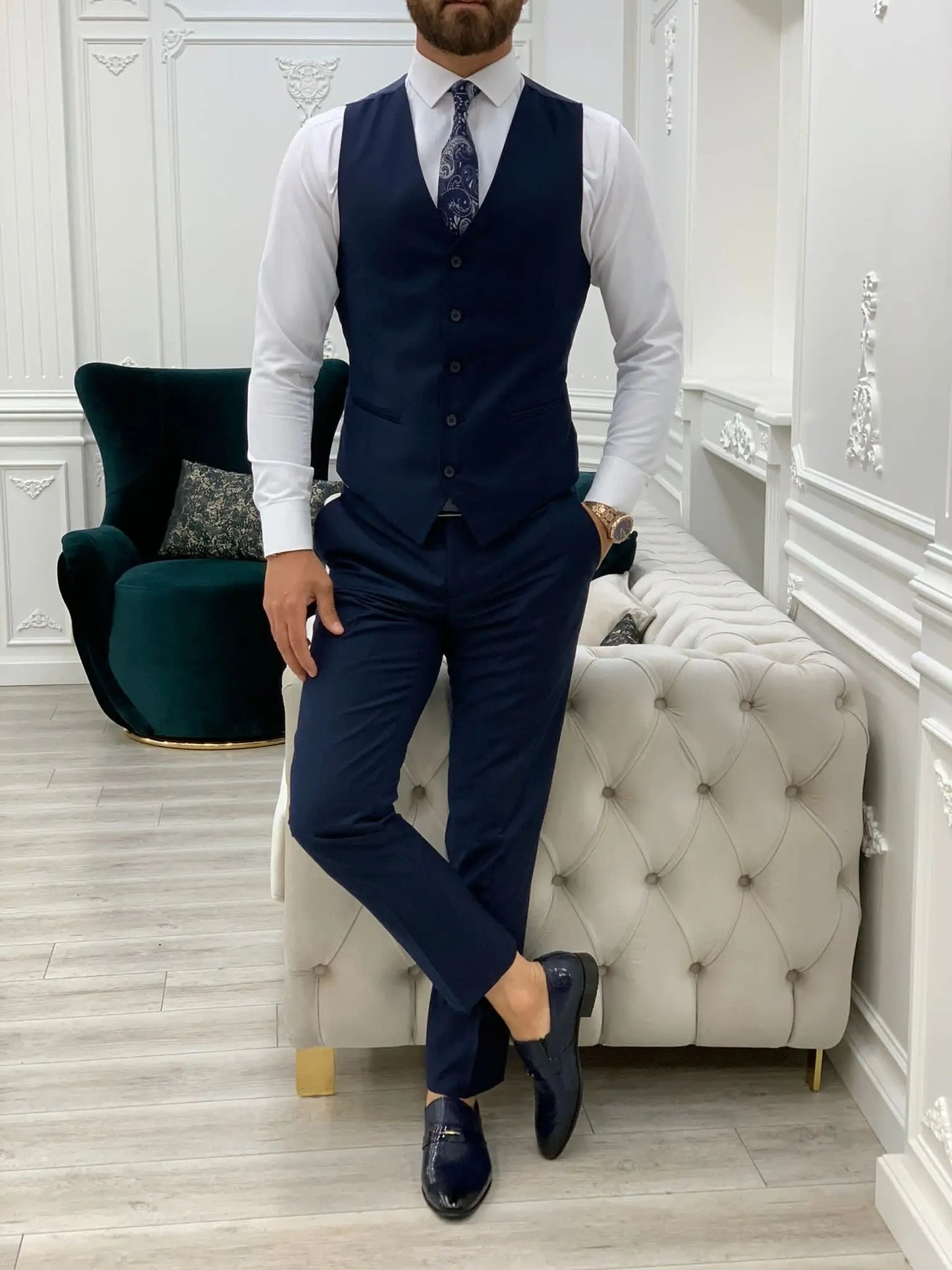 Lance Blue Slim Fit Suit - Elevate Your Wardrobe BOJONI