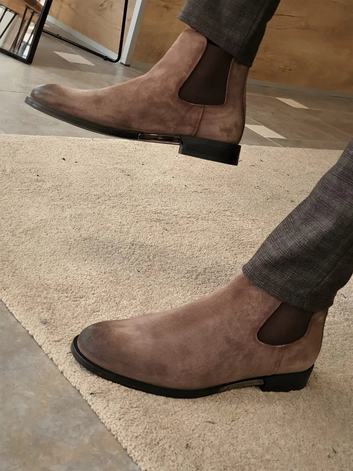 Torino Mink Suede Chelsea Boots - Timeless Elegance and Comfort - BRABION
