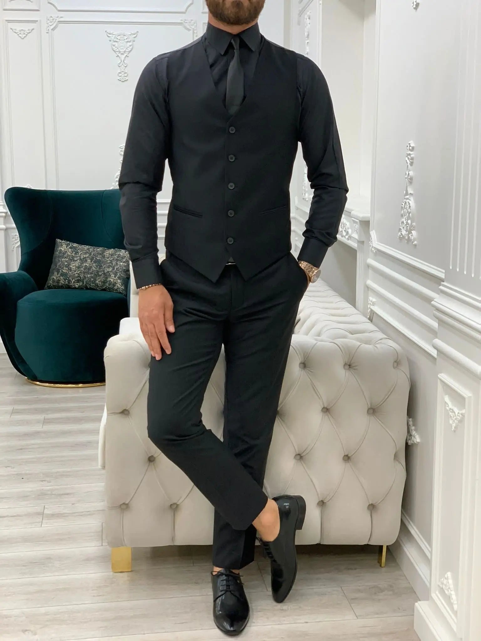 Lance Black Slim Fit Suit - Versatile Three-Piece Ensemble for Any Occasion BOJONI