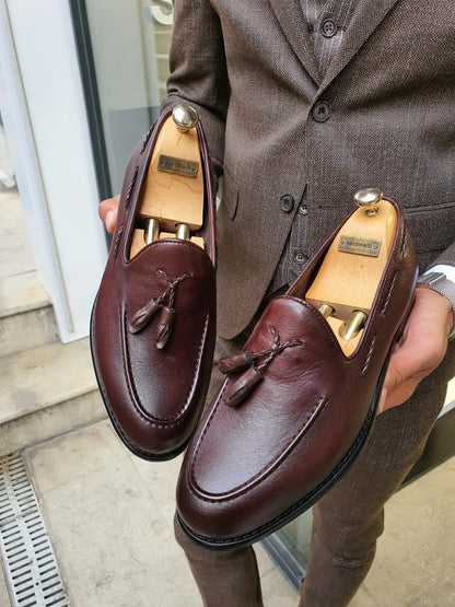 Fort Worth Brown Tassel Loafer - Elegant Leather Footwear for Men - BRABION