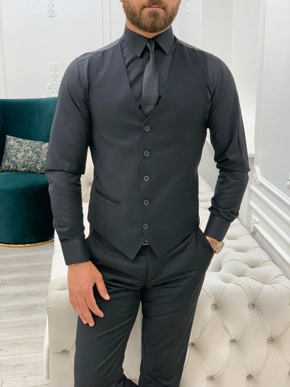Lance Black Slim Fit Suit - Versatile Three-Piece Ensemble for Any Occasion BOJONI
