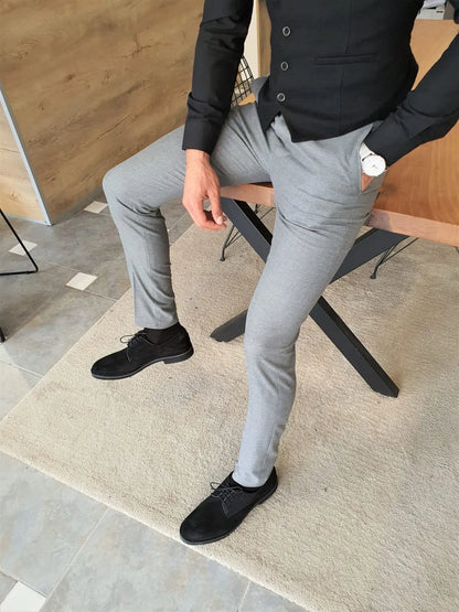 Henderson Gray Slim Fit Pants - BRABION