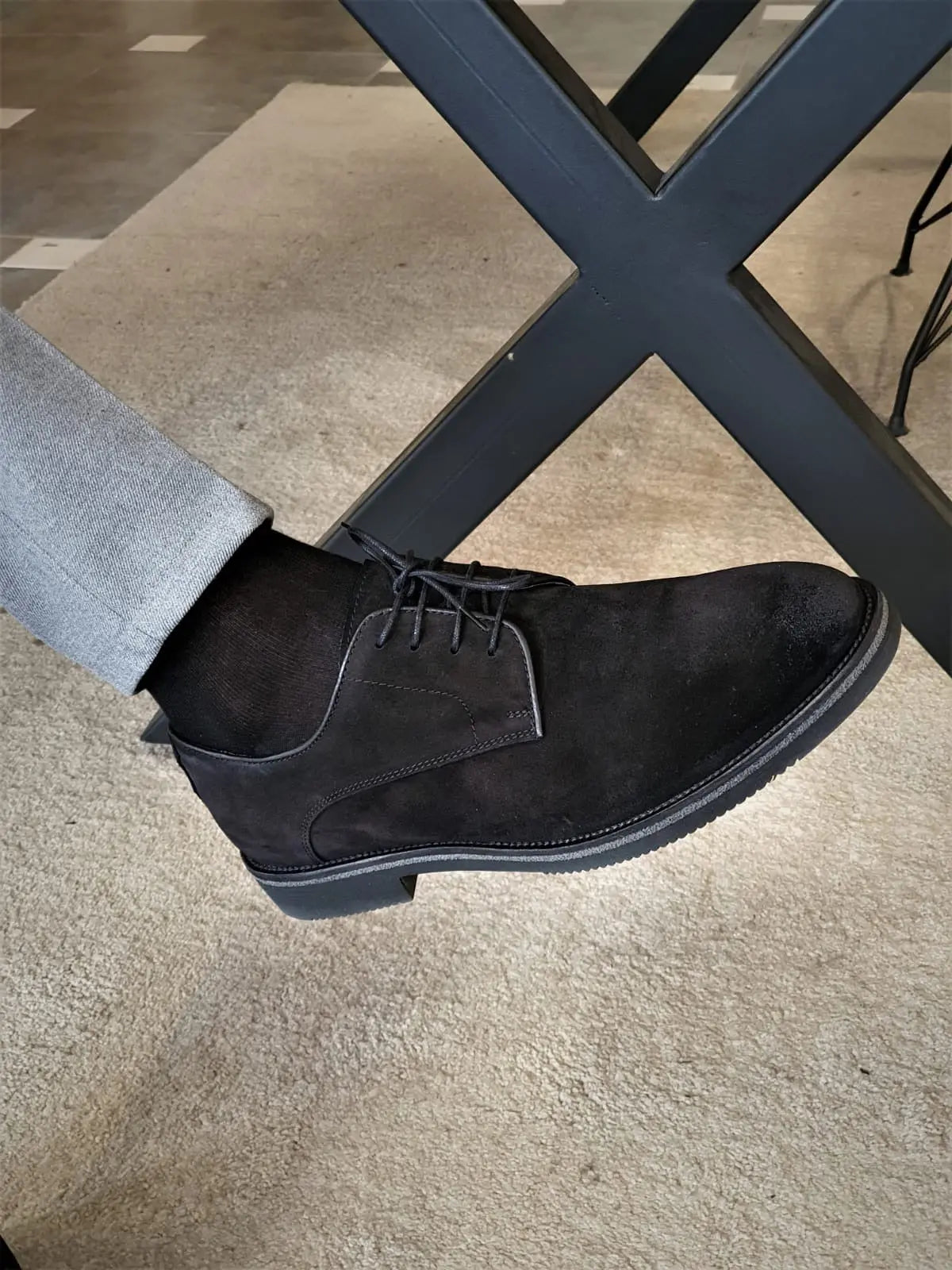 Torino Black Suede Derbys - Elegant Versatility - BRABION
