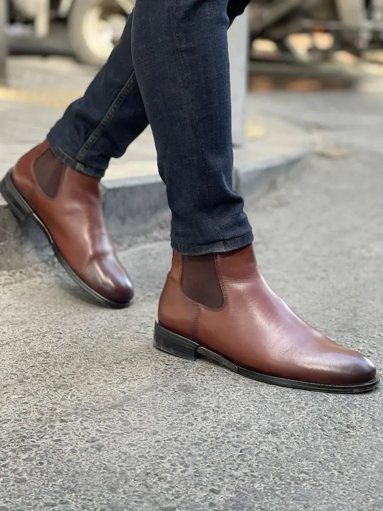 Remy Brown Chelsea Boots - Timeless Leather Elegance - BRABION