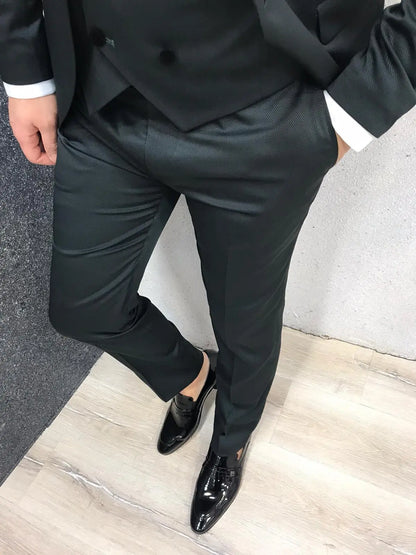 Ventura Green Slim Fit Velvet Peak Lapel Tuxedo - BRABION