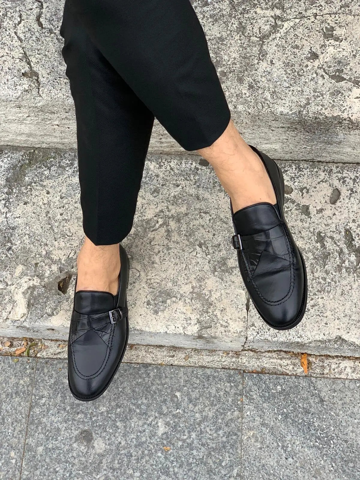 Stanoss Black Buckle Shoes - BRABION