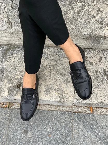 Stanoss Black Buckle Shoes - BRABION