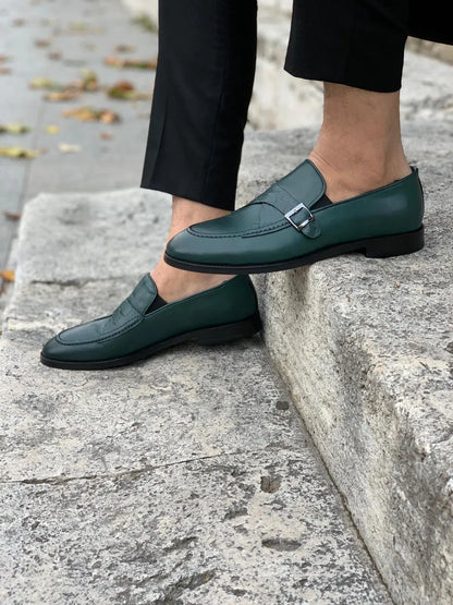 Stanoss Green Buckle Shoes - Timeless Elegance - BRABION