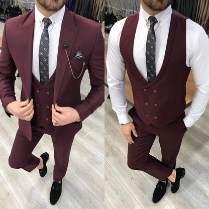 Louis Slim Fit Burgundy Suit - A Versatile Choice for Every Occasion BOJONI