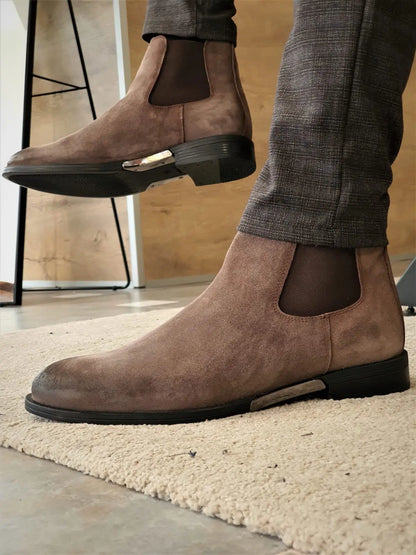 Torino Mink Suede Chelsea Boots - Timeless Elegance and Comfort - BRABION