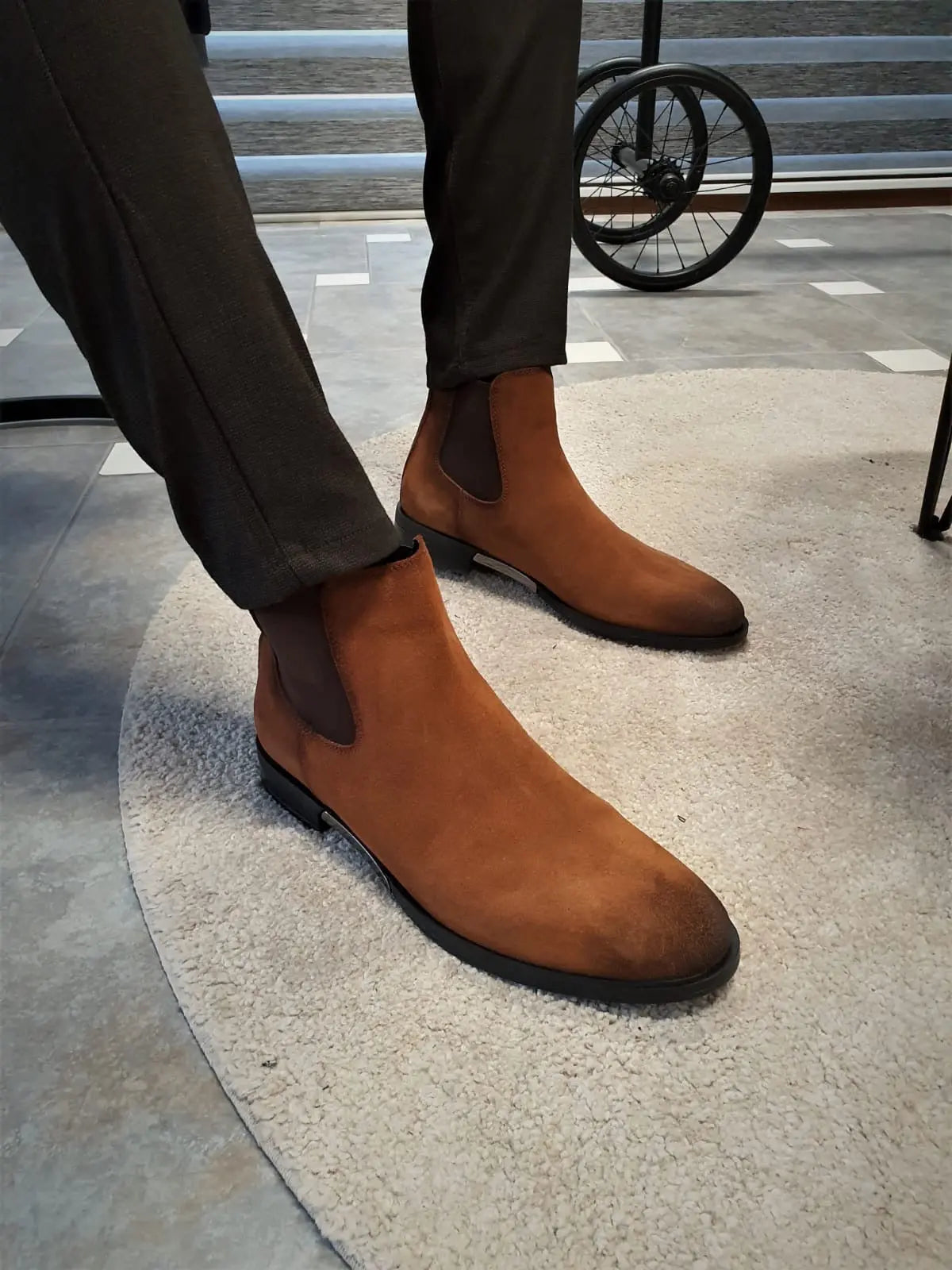 Torino Tan Suede Chelsea Boots - BRABION