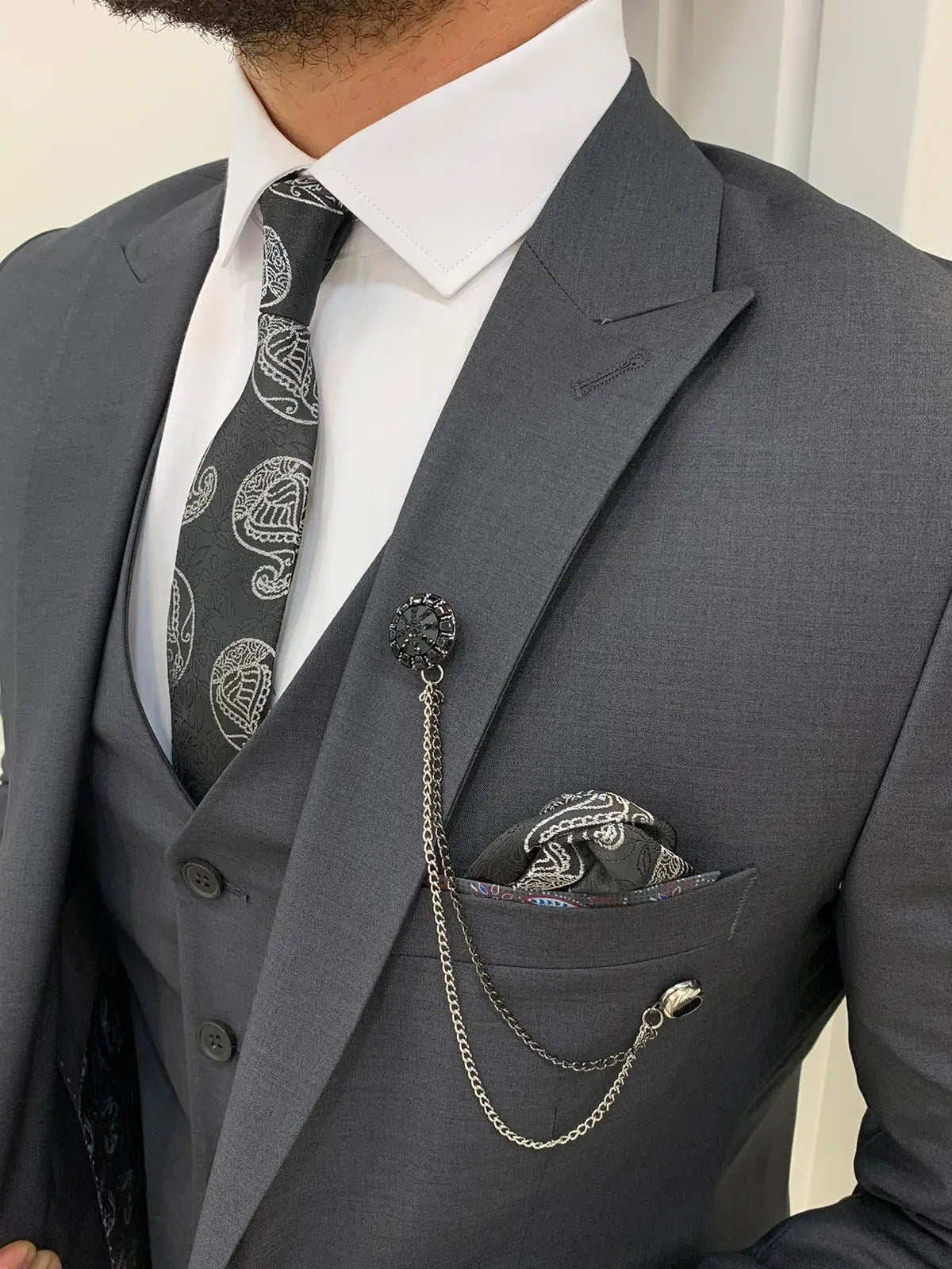 Lance Gray Slim Fit Suit - The Perfect Blend of Style and Comfort BOJONI