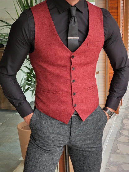 Men's Claret Red Slim Fit Suit – Elegant Versatility for Every Occasion BOJONI