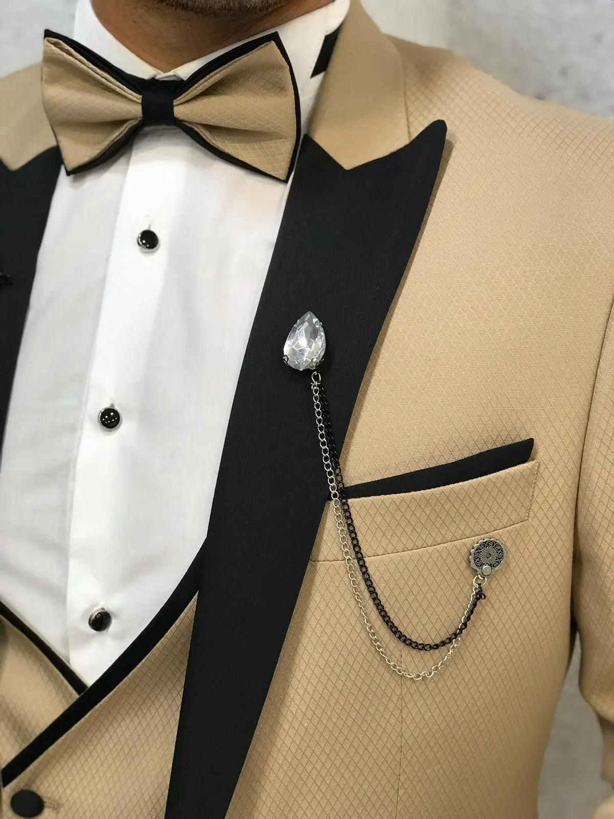Royal Gold Slim Fit Tuxedo - BRABION