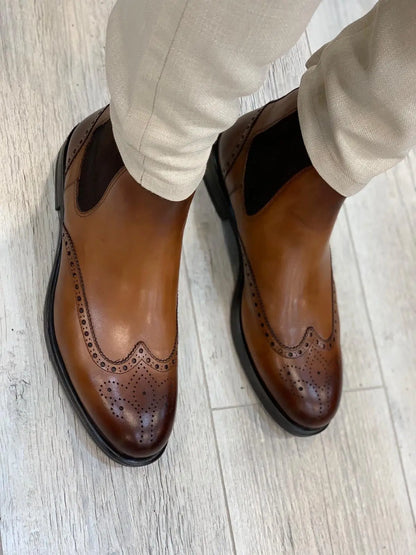 Ade Brown Chelsea Boots - Elegant Leather Footwear for Every Occasion - BRABION