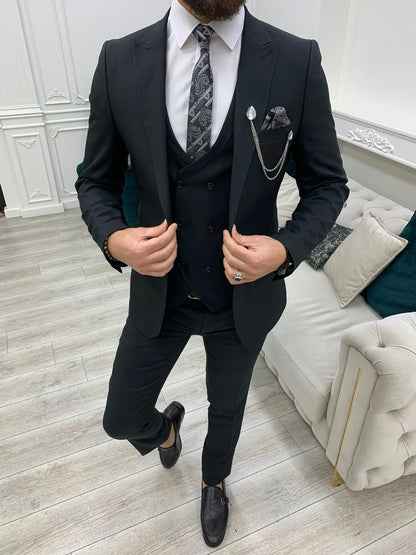 Stefano Black Slim Fit Suit brabion