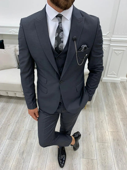 Lance Gray Slim Fit Suit - The Perfect Blend of Style and Comfort BOJONI