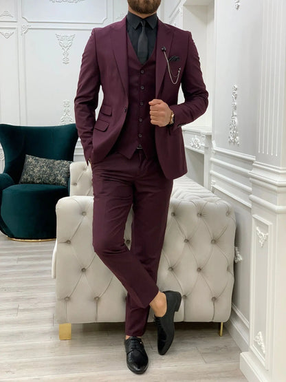 Lance Burgundy Slim Fit Suit BOJONI