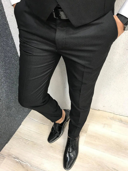 Lazio Black Slim-Fit Tuxedo for Modern Elegance - BRABION