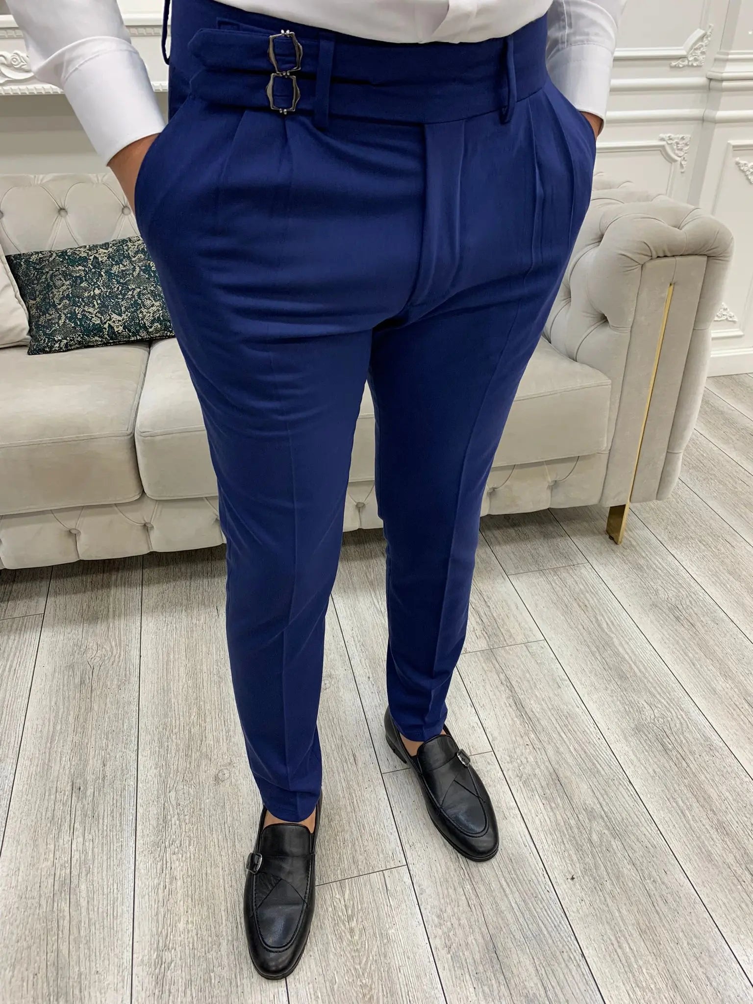 Sax Buckled Canvas Trousers for All Occasions - BRABION