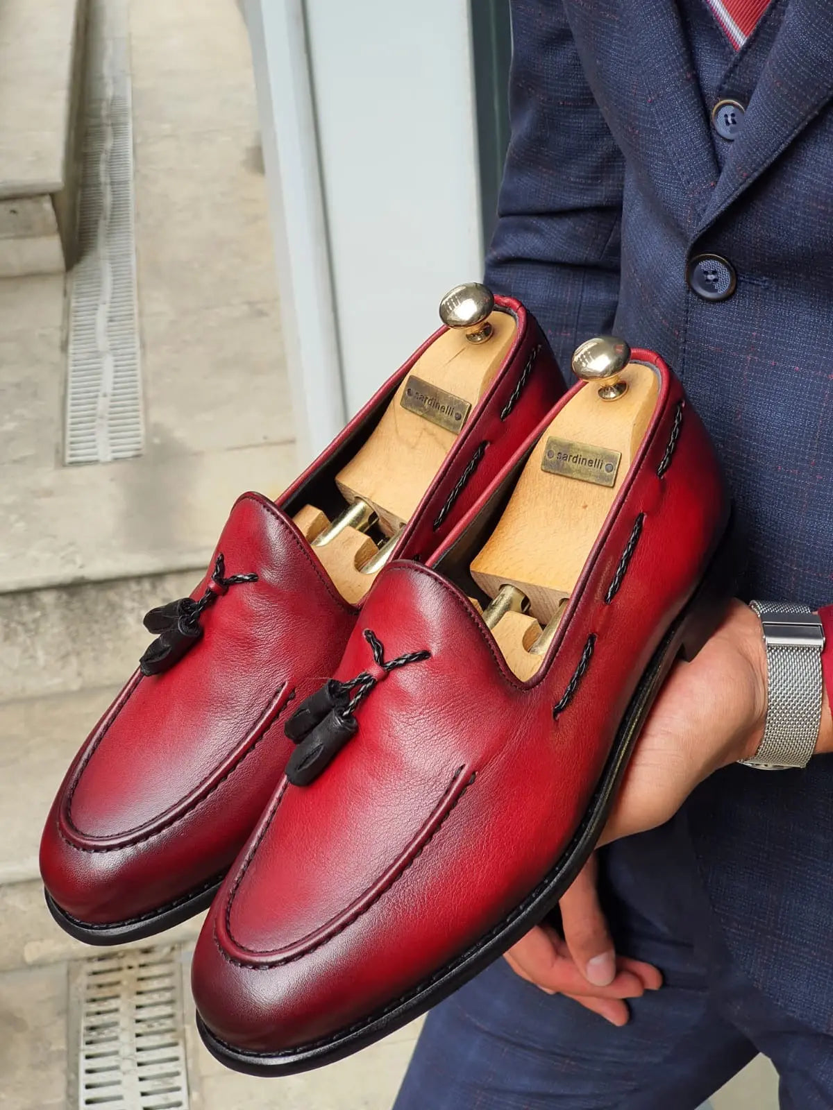 Fort Worth Red Tassel Loafer - Elegant Leather Footwear for Men - BRABION