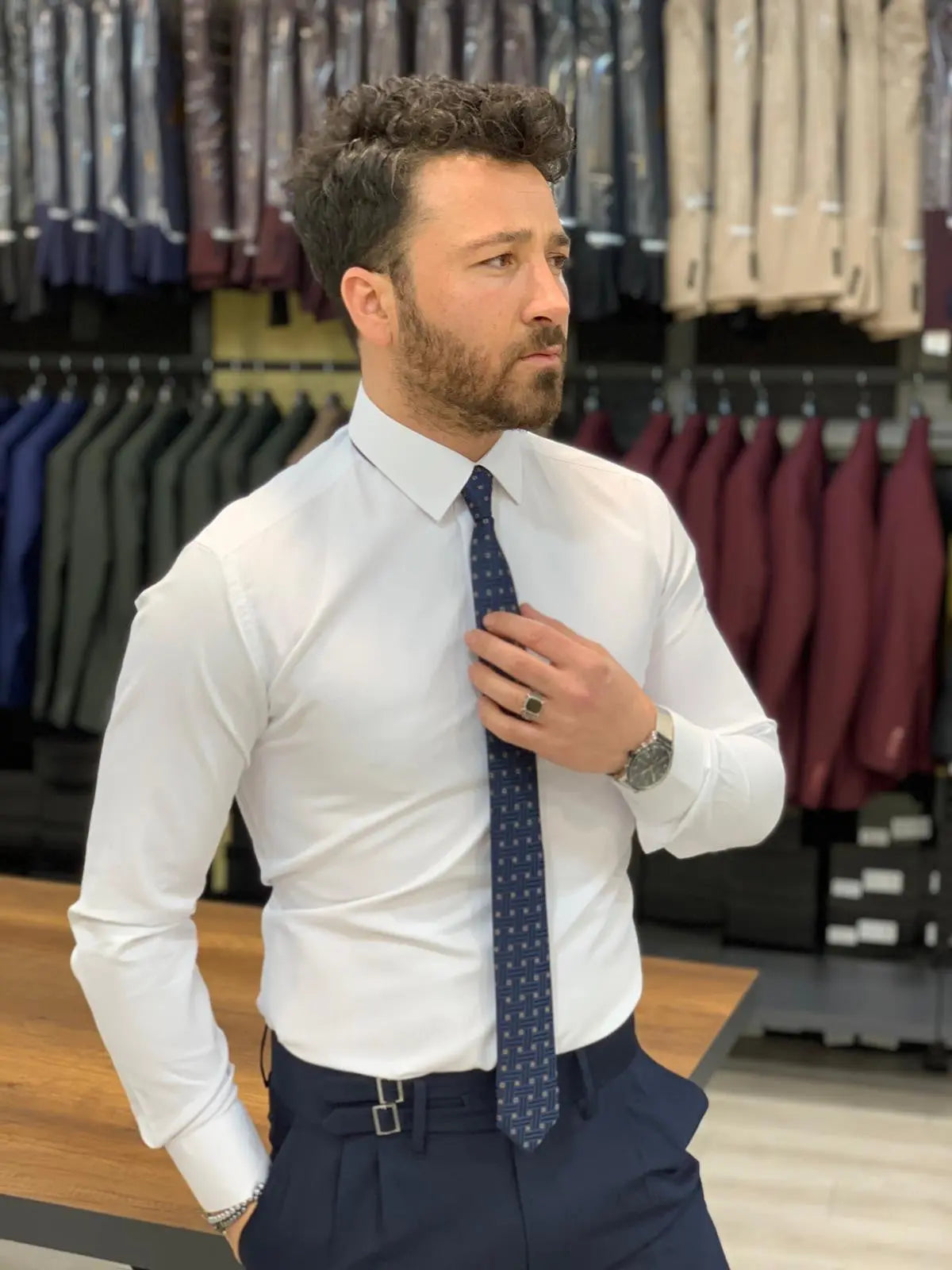 Jake White Slim Fit Shirt - Elevate Your Wardrobe - BRABION