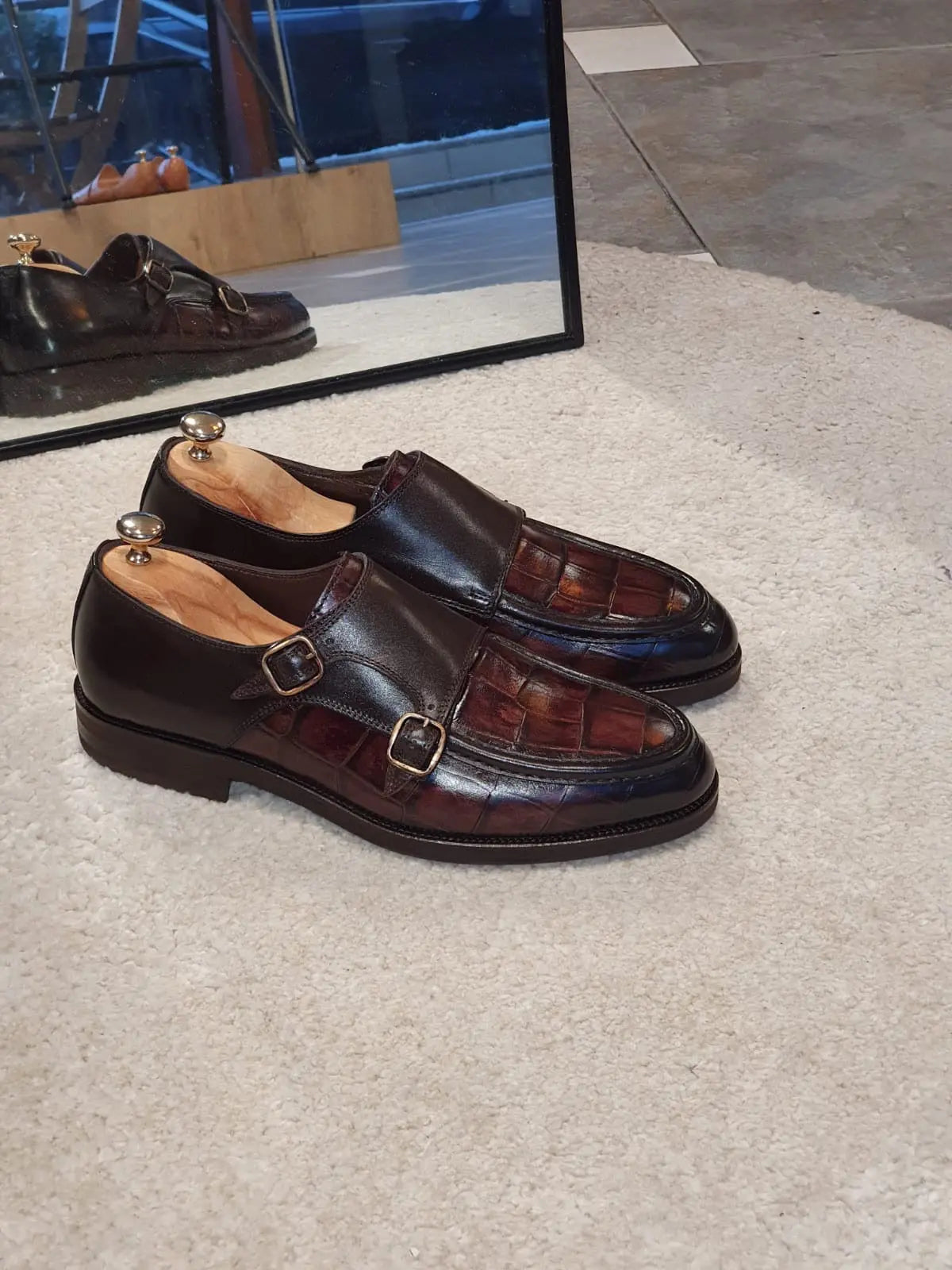 Montreal Brown Monk Strap Loafers for Men - BRABION