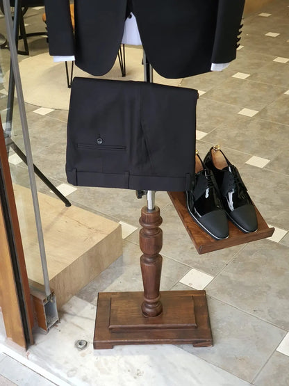 Montreal Black Slim Fit Notch Lapel Tuxedo - BRABION