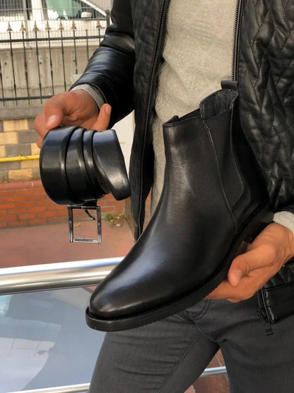 Aqua Black Chelsea Boots - BRABION