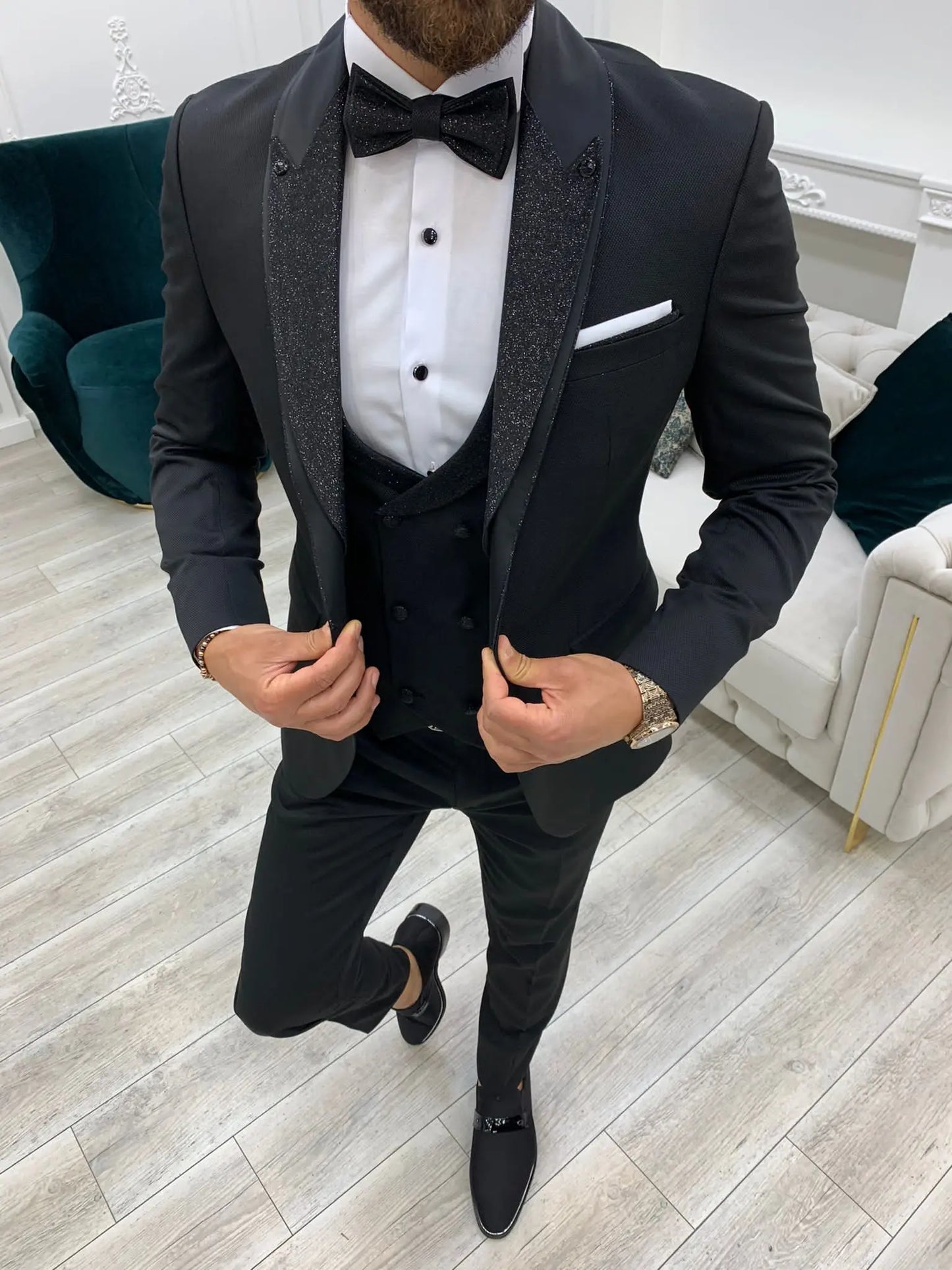 Bethesda Black Shawl Lapel Tuxedo: Timeless Elegance for Formal Occasions - BRABION
