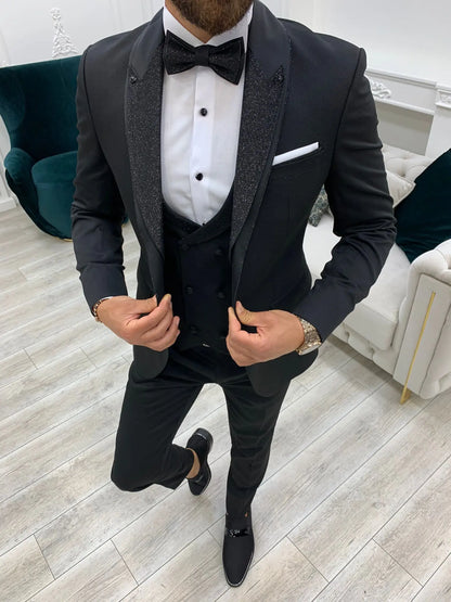 Bethesda Black Shawl Lapel Tuxedo: Timeless Elegance for Formal Occasions - BRABION